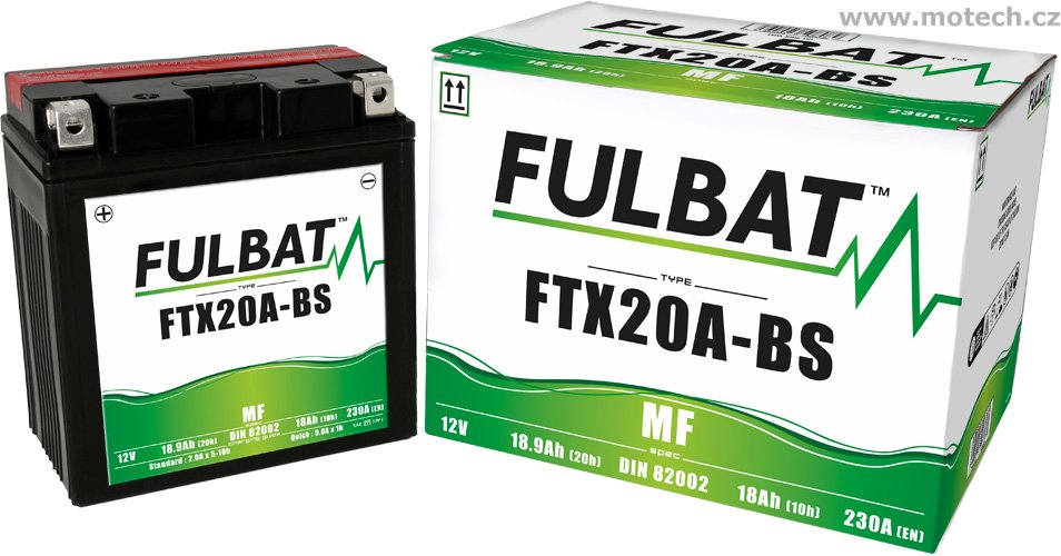 Bezúdržbová baterie FULBAT FTX20A-BS (YTX20A-BS) - Kliknutím na obrázek zavřete