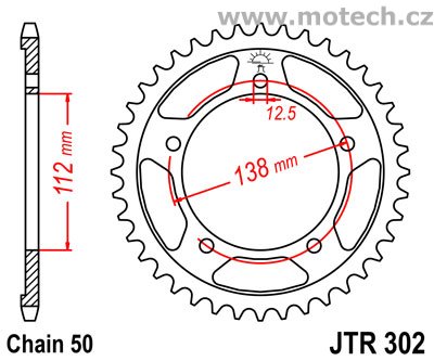 Rozeta JTR302-45 pro: HONDA CBR 600F DID530 - Kliknutím na obrázek zavřete