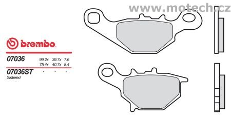 Brzdové desky Brembo - BRM 07036 - Kliknutím na obrázek zavřete