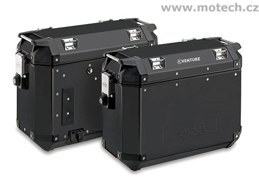 Kufry Kappa KVE37B hliník, černý - pár - Kliknutím na obrázek zavřete