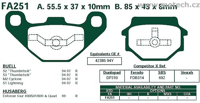 Brzdové destičky EBC - FA251 - Kliknutím na obrázek zavřete