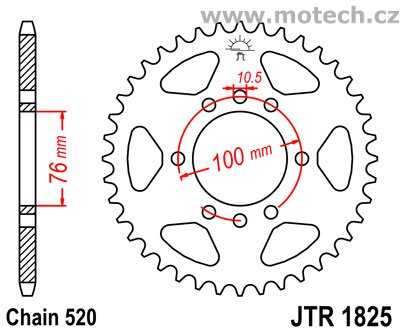 Rozeta JTR1825-48 pro: SUZUKI DR 750S (bub.brzda) - Kliknutím na obrázek zavřete