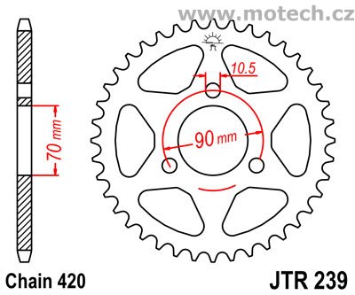 Rozeta JTR239-40 pro: HONDA MB 50 - Kliknutím na obrázek zavřete