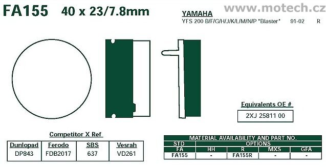 Brzdové destičky EBC - FA155 - Kliknutím na obrázek zavřete