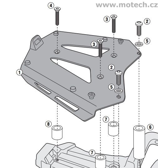 Nosič kufru hliníkový KRA2101 - YAMAHA XT1200Z Supertenere (10-12) - Kliknutím na obrázek zavřete