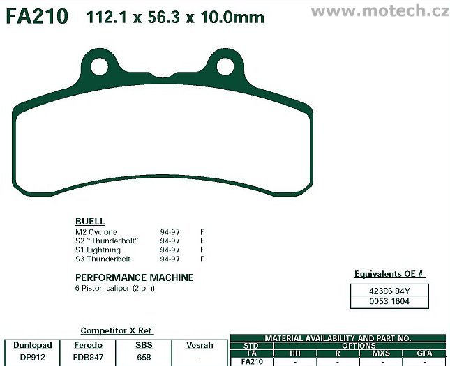 Brzdové destičky EBC - FA210 - Kliknutím na obrázek zavřete