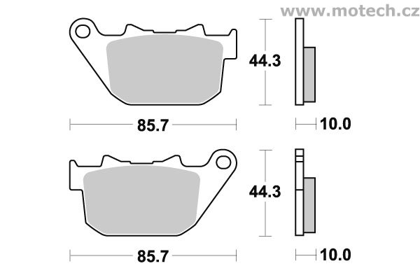 Brzdové destičky zadní SBS - 808LS - Kliknutím na obrázek zavřete