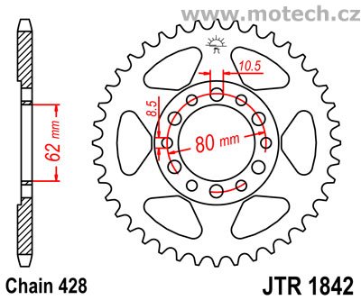 Rozeta JTR1842-52 pro: YAMAHA XT 350 - Kliknutím na obrázek zavřete