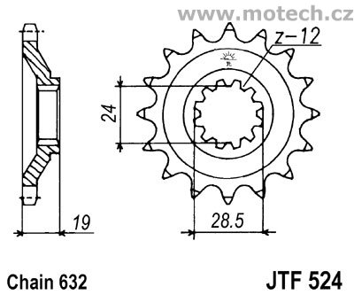 Kolečko JTF524-15 pro: KAWASAKI GPZ 1000RX - Kliknutím na obrázek zavřete