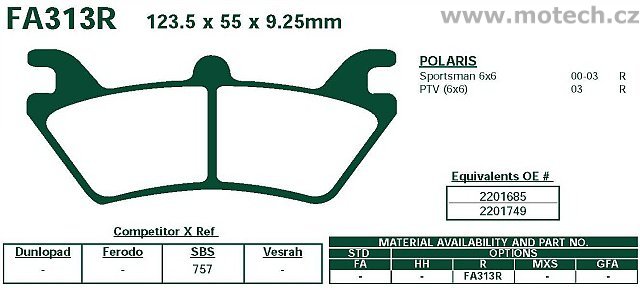 Brzdové destičky EBC - FA313R - Kliknutím na obrázek zavřete