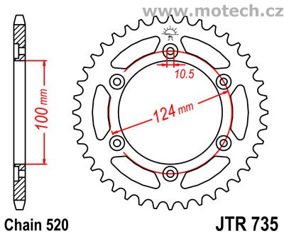 Rozeta JTR735-38 pro: DUCATI Monster 600/750/900 - Kliknutím na obrázek zavřete