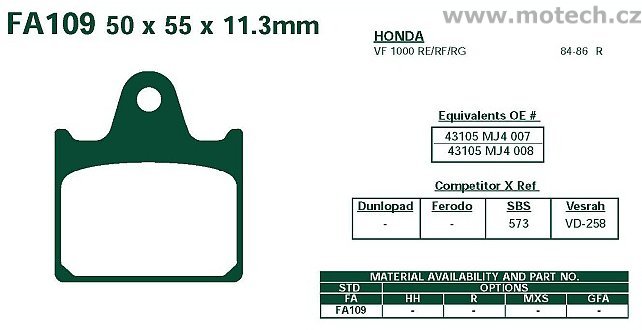 Brzdové destičky EBC - FA109 - Kliknutím na obrázek zavřete