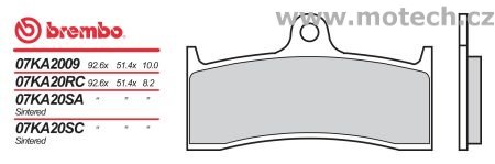 Brzdové destičky Brembo - BRM 07KA20RC - Kliknutím na obrázek zavřete