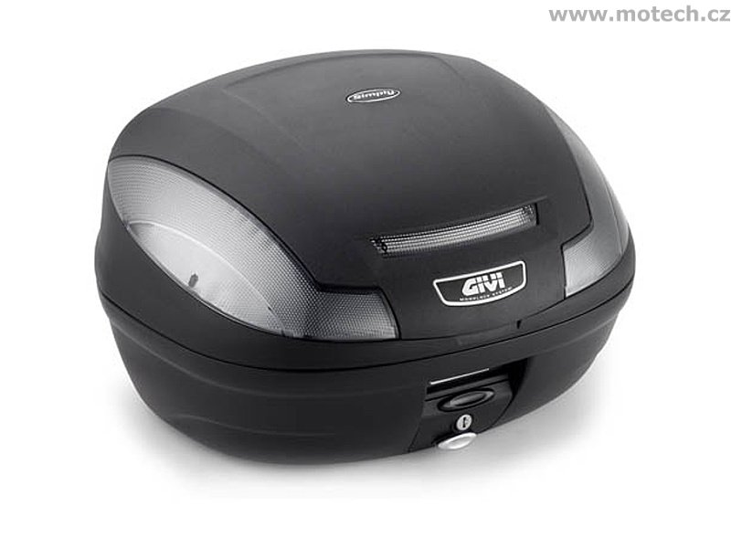 E 470NT TECH kufr GIVI černý s čirými odrazkami (Monolock s vlastní plotnou), objem 47 litrů - Kliknutím na obrázek zavřete