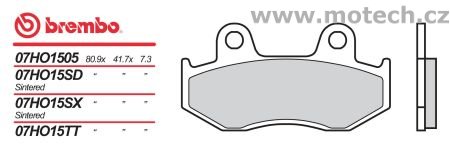 Brzdové destičky Brembo - BRM 07HO15TT - Kliknutím na obrázek zavřete