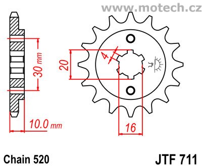 Kolečko JTF711-14 pro: CAGIVA Planet 125 - Kliknutím na obrázek zavřete