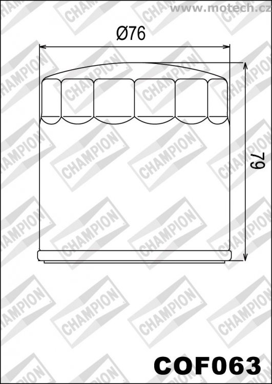 Olejový filtr CHAMPION COF063 - Kliknutím na obrázek zavřete