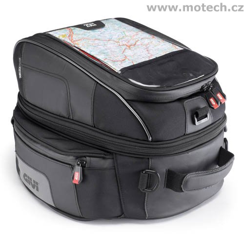 XS 306 tankruksak GIVI TANKLOCK s objímkou na nádrž, černý, rozšířitelný, 25 litrů - Kliknutím na obrázek zavřete