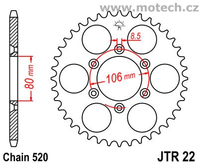 Rozeta JTR22-49 na APRILIA 125 Tuareg Rally 89- - Kliknutím na obrázek zavřete