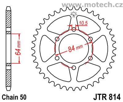 Rozeta JTR814-45 pro: SUZUKI GS 400/425/450/S 83- - Kliknutím na obrázek zavřete