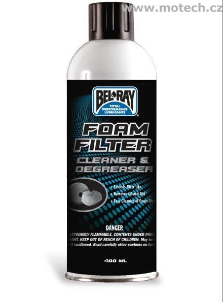Bel-Ray čistič filtru Foam Filter Cleaner and Degreaser - 400ml sprej - Kliknutím na obrázek zavřete