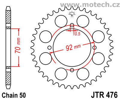 Rozeta JTR476-40 pro: KAWASAKI Z 500 (B1/B2) - Kliknutím na obrázek zavřete