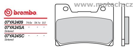 Brzdové destičky Brembo - BRM 07YA24SA - Kliknutím na obrázek zavřete
