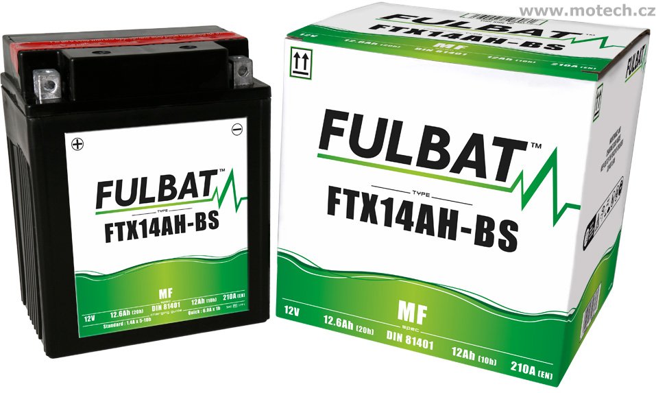 Bezúdržbová baterie FULBAT FTX14AH-BS (YTX14AH-BS) - Kliknutím na obrázek zavřete