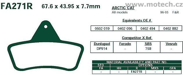 Brzdové destičky EBC - FA271R - Kliknutím na obrázek zavřete