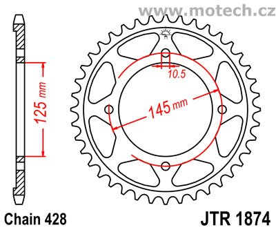 Rozeta JTR1874-59 pro: YAMAHA XVS 125 DragStar - Kliknutím na obrázek zavřete