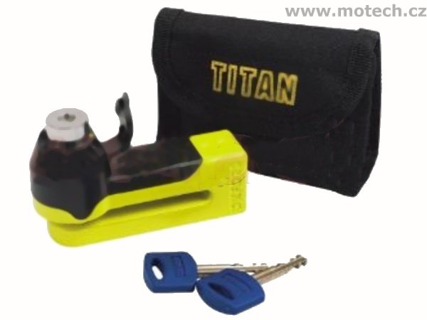 Zámek na kotouč OXFORD Titan - žlutý - Kliknutím na obrázek zavřete