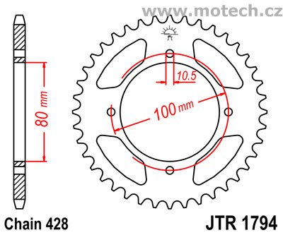 Rozeta JTR1794-45 pro: SUZUKI GZ 125 Marauder - Kliknutím na obrázek zavřete