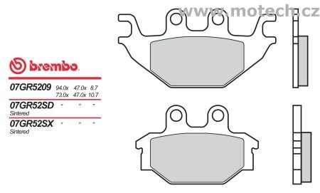 Brzdové destičky Brembo - BRM 07GR52SD - Kliknutím na obrázek zavřete