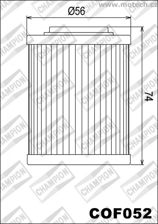 Olejový filtr CHAMPION COF052 - Kliknutím na obrázek zavřete
