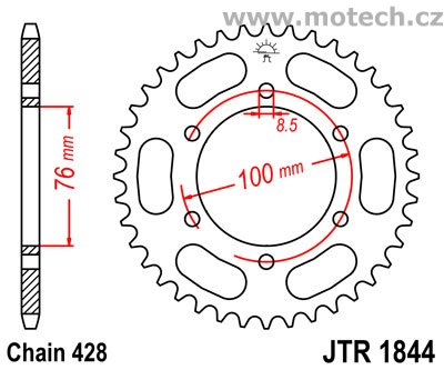 Rozeta JTR1844-48 pro Honda CMX250 C-Y Rebel - Kliknutím na obrázek zavřete