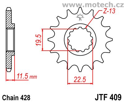 Kolečko JTF409-16 pro: SUZUKI DR 125 - Kliknutím na obrázek zavřete