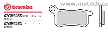 Brzdové destičky Brembo - BRM 07GR69SX - Kliknutím na obrázek zavřete