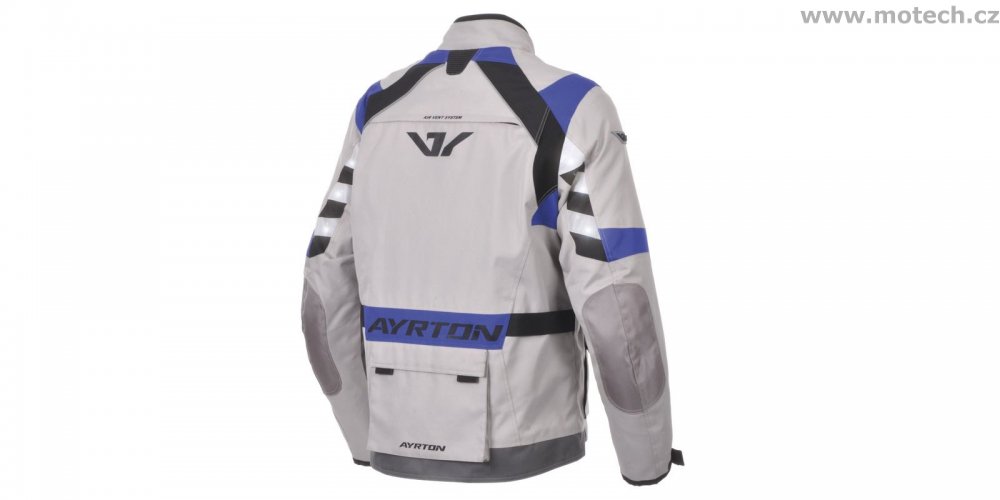 Textilní bunda Ayrton Fuel šedá/modrá - Kliknutím na obrázek zavřete