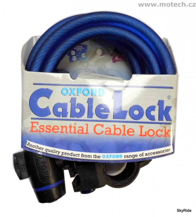 Zámek lankový OXFORD 1,8 m - modrý - Kliknutím na obrázek zavřete