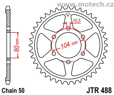 Rozeta JTR488-44 pro: KAWASAKI ZX-9R - Kliknutím na obrázek zavřete