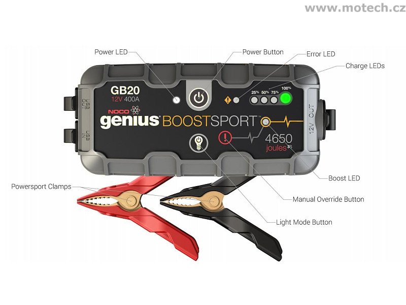 Startovací box a power banka 400A NOCO GB20 - Kliknutím na obrázek zavřete