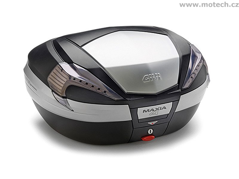 V 56NT TECH kufr GIVI Maxia 4, černý nelakovaný (Monokey), průhledné odrazky, objem 55 litrů - Kliknutím na obrázek zavřete