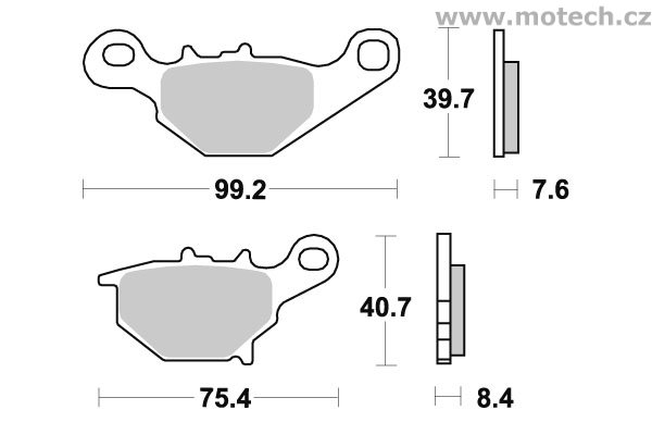 Brzdové destičky zadní SBS - 820RSI - Kliknutím na obrázek zavřete