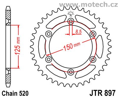 Rozeta JTR897-38 pro: KTM Duke / LC4 / EGSE - Kliknutím na obrázek zavřete