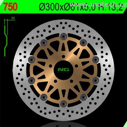 Brzdový kotouč NG 750 - plovoucí - Kliknutím na obrázek zavřete