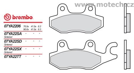 Brzdové destičky Brembo - BRM 07YA22TT - Kliknutím na obrázek zavřete