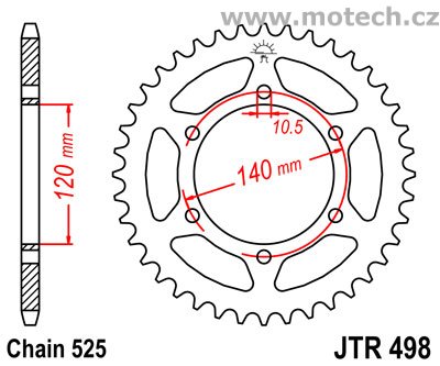 Rozeta JTR498-44 pro: SUZUKI GSX-R750W - Kliknutím na obrázek zavřete