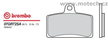 Brzdové destičky Brembo - BRM 07GR72SA - Kliknutím na obrázek zavřete