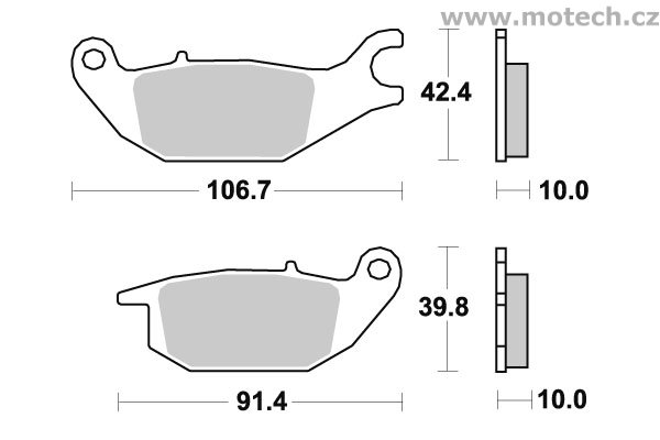 Brzdové destičky zadní SBS - 784HF - Kliknutím na obrázek zavřete