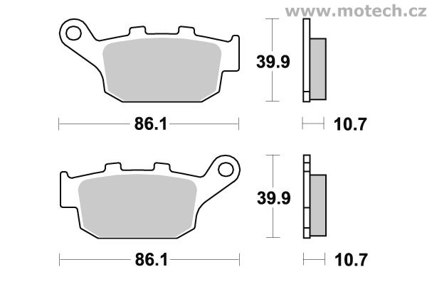 Brzdové destičky zadní SBS - 614LS - Kliknutím na obrázek zavřete
